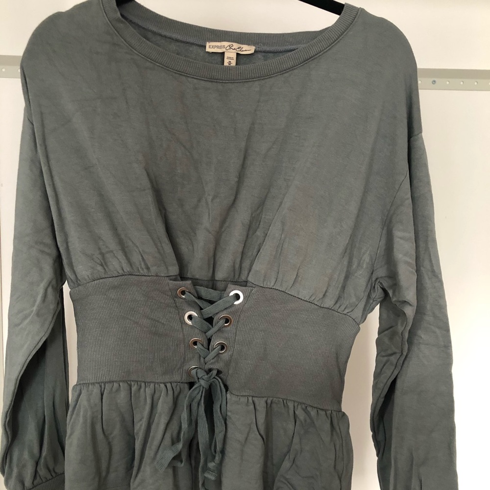 Express Green Sweater Sz M